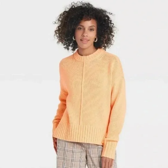 Target A New Day Orange Chunky Knit Sweater
